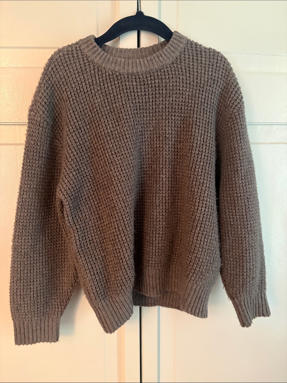Abercrombie Kods Chunky Knit Crewneck Sweater in gray